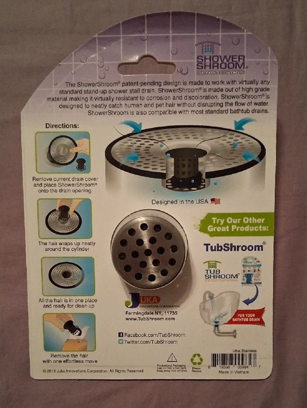 ShowerShroom Ultra Edition Stainless Steel Shower Strainer Hair Catcher